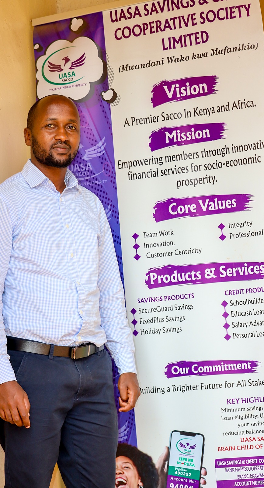 Vision, mission & core values on display — UASA SACCO AGM, 20th July 2026